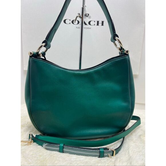 ➡️Coach Nomad Satchel Handbag Glovetanned Leather Forest Green Msrp:$395.00 - Picture 2 of 7